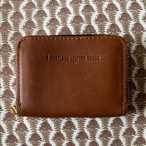 Portland Leather Goods Brown Zip Wallet
